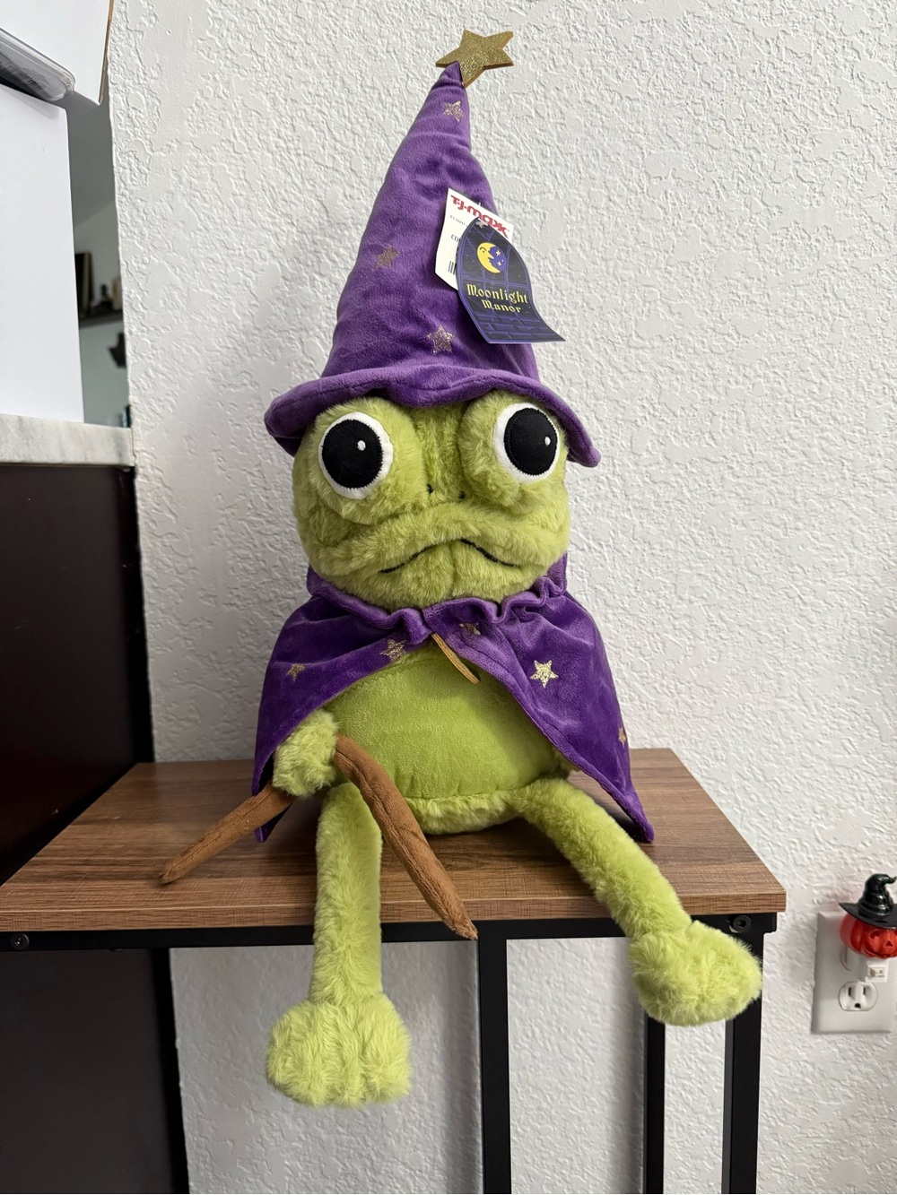 Moonlight Wizard Frog Plush in Green and Purple